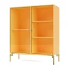 Vitrine Ripple II 69,6x82,2x30 cm, Acacia-pieds Brass