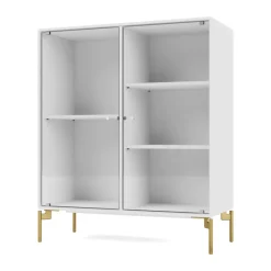Vitrine Ripple II 69,6x82,2x30 cm, NewWhite-pieds Brass