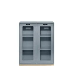 Vitrine Snö E, Nordic blue,support en bouleau, dj.42 cm