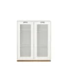 Vitrine Snö E, White, support en chêne, dj.30 cm