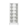 Vitrine Volt 190 cm laquée blanche, Détails en acier inoxydable