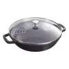 Wok avec couvercle en verre Ø30 cm 4,4 L, Noir
